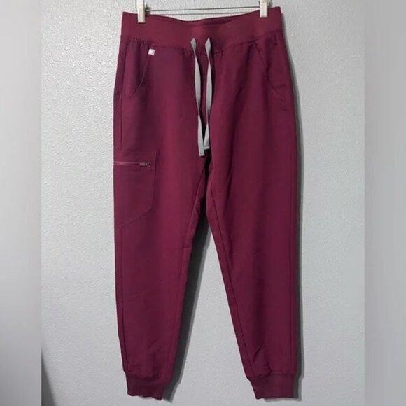 NEW Figs Burgundy Zamora 2.0 Jogger Scrub Pants Small Petite NWT - Picture 1 of 9